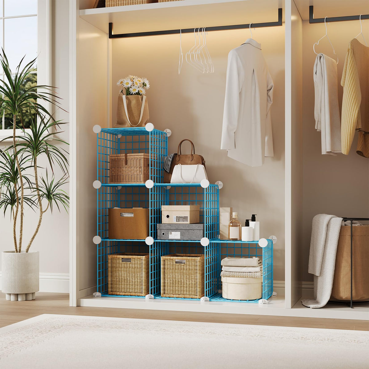Garvee organizador modular azul de 6 cubos