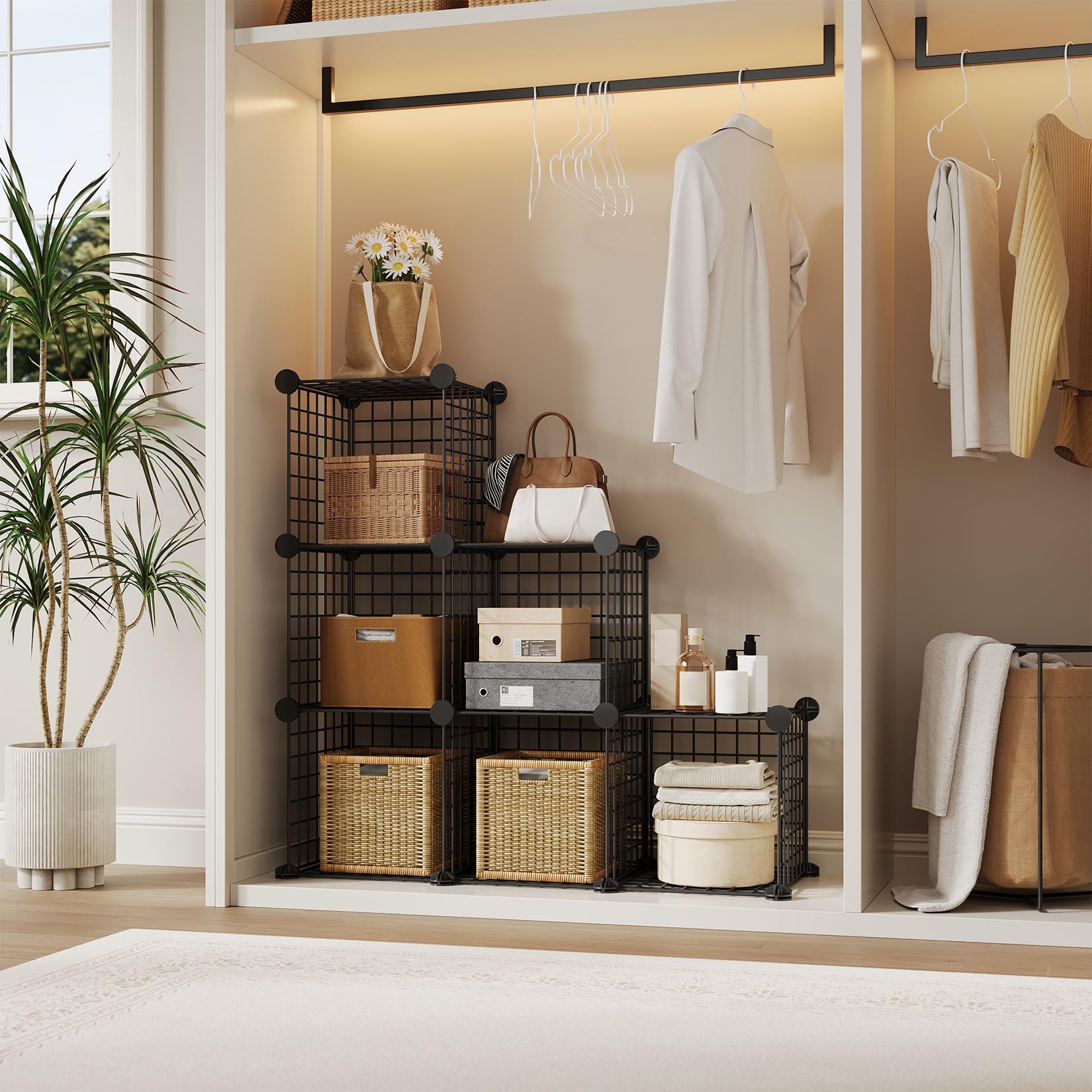 Garvee organizador industrial negro de 6 cubos